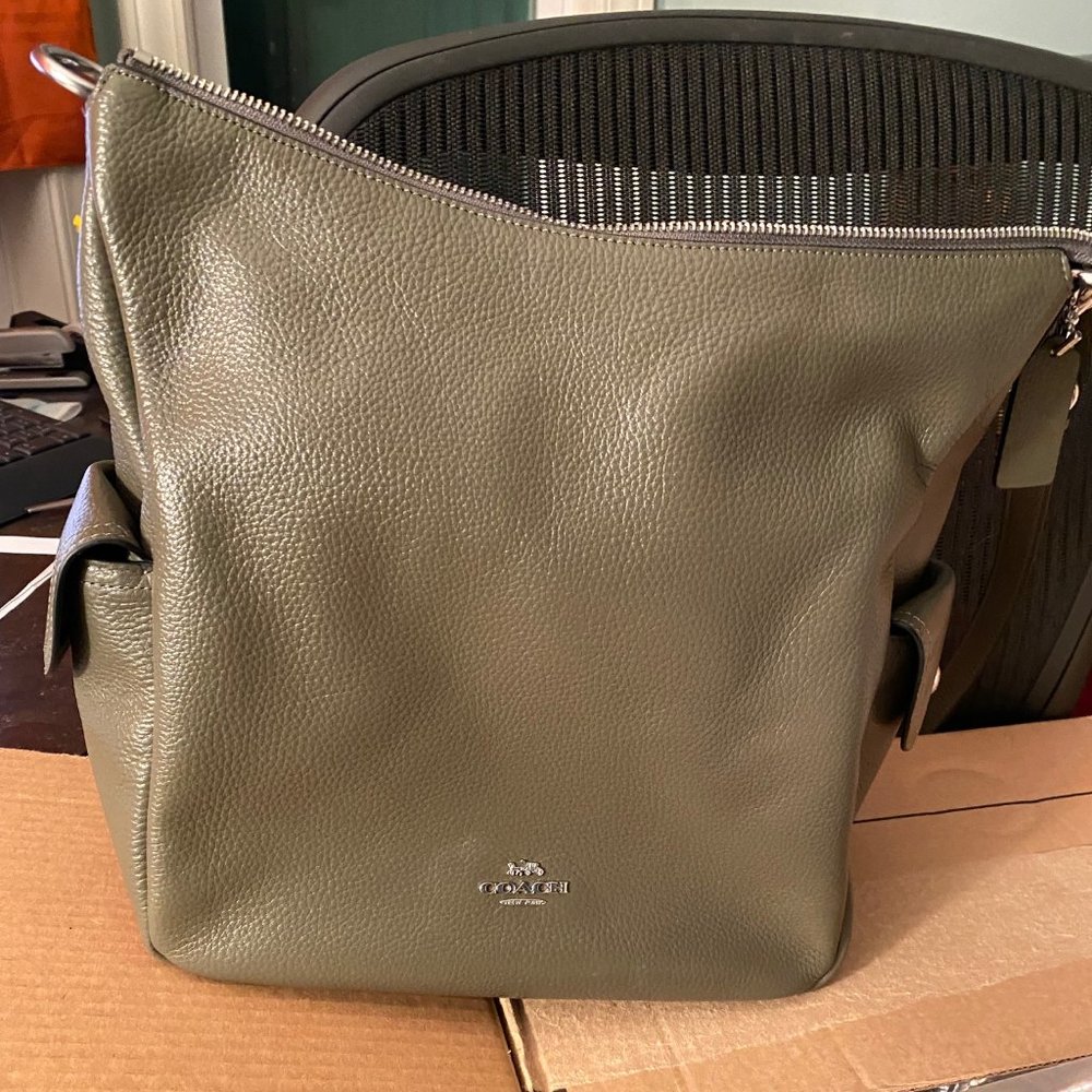 Coach Pennie Shoulder Bag in Pewter/Army Green